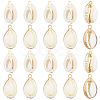 20Pcs 2 Colors Electroplated Natural Cowrie Shell Pendants SSHEL-BBC0001-05-7
