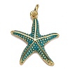 Brass Enamel Pendants KK-B029-03G-2