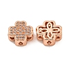 Brass Cubic Zirconia Beads KKB-L215-031RG-2