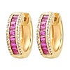 Brass Micro Pave Cubic Zirconia Hoop Earrings KK-CBA8324-06G-02-5