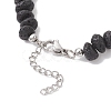 Synthetic Turquoise Cross & Natural Lava Rock Nuggets Beaded Bracelets BJEW-JB12193-02-4