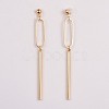 Brass Bar Dangle Stud Earrings EJEW-JE03339-2
