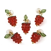 5Pcs Grape Handmade Lampwork & Resin & Acrylic Pendants PALLOY-YW00128-01-1