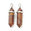 Natural Tiger Iron Pointed Pendants G-M378-01P-A30-2