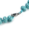 Synthetic Turquoise Rondelle Graduated Beaded Necklaces for Women Men NJEW-K388-02Q-3