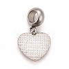 304 Stainless Steel Crystal Rhinestone European Dangle Charms STAS-F278-08P-3