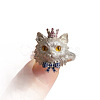 Alloy Rhinestone Cuff Open Rings WG3624E-01-5