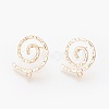 Brass Stud Earring Findings X-KK-R058-187G-1