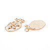 Brass White Opal Rhinestone Pendants KK-S364-214-2