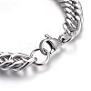 Tarnish Resistant 304 Stainless Steel Cuban Link Chain Bracelets BJEW-L637-01A-P-3
