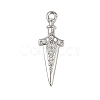 Brass Micro Pave Clear Cubic Zirconia Pendants KK-L238-14P-1