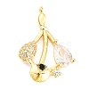 Brass Micro Cubic Zirconia Peg Bail Charms KK-Q794-04B-G-1