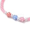 6Pcs 6 Colors Flower Acrylic Stretch Bracelets BJEW-JB10235-01-4