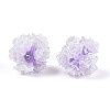 Polymer Clay Rhinestone Beads with Embossed Resin Roses RESI-T059-01A-3