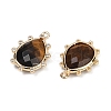 Natural Tiger Eye Faceted Pendants G-K347-06G-01-2