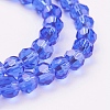 Faceted(32 Facets) Round Glass Beads Strands X-EGLA-J042-4mm-02-3