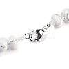 Natural Howlite Rondelle Graduated Beaded Necklaces for Women Men NJEW-K388-02O-3