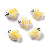 Handmade Printed Porcelain Beads PORC-F005-03B-1