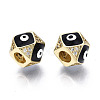 Brass with Cubic Zirconia Rhombus European Beads ZIRC-N039-173-NF-4