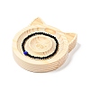 Pine Wooden Bangle Bracelet Finger Ring Diplay Holder Tray BDIS-D002-03B-02-5