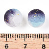 Frosted Baking Paint Crackle Glass Beads with Glitter Powder DGLA-T004-01J-3