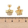 Brass Micro Pave Clear Cubic Zirconia Stud Earrings EJEW-Z128-01G-01-3