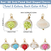 20Pcs 5 Colors Clam Shell & Glass Seed Beaded Pendants FIND-BBC0004-23-2