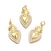 Rack Plating Brass Micro Pave Cubic Zirconia Pendants KK-K270-22G-4