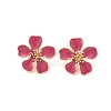 Flower Alloy Enamel Stud Earrings LS-EJEW-P310-01G-02-2