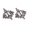 Antique Silver Tibetan Style Rhombus Chandelier Component Links for Dangle Earring Making X-EA9734Y-NF-3