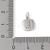 Rack Plating Brass Micro Pave CLear Cubic Zirconia Charms KK-E110-14P-L-3