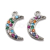 Brass Cubic Zirconia Charms KK-O119-08P-1