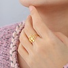 304 Stainless Steel Adjustable Cuff Rings RJEW-L129-03G-2