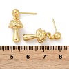 Mushroom Brass Dangle Stud Earrings EJEW-F895-12G-5