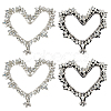 4Pcs 2 Styles Glass Rhinestone Iron on/Sew on Patches PATC-FG0002-71-1