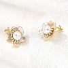 Brass Micro Pave Cubic Zirconia Enamel Stud Earrings CU-CBABA66-12B-G-3
