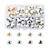 80Pcs 8 Colors Christmas Opaque Glass Beads EGLA-YW0001-06-1