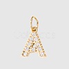 Stainless Steel Cubic Zirconia Pendants with Jump Rings FIND-PW0024-08A-1