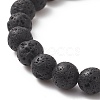 Natural Lava Rock & Dyed Agate Beaded Stretch Bracelets BJEW-JB09178-6