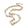 Ion Plating(IP) 304 Stainless Steel Oval Link Chain Necklaces for Women NJEW-P320-23G-4