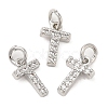 Brass Micro Pave Grade AAA Cubic Zirconia Charms ZIRC-P067-11P-T-NR-1
