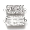 Brass Micro Pave Cubic Zirconia Links Connectors ZIRC-F116-21-P-2