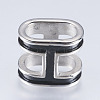 Leather Bracelet Findings Smooth Surface 304 Stainless Steel Enamel Slide Charms Beads STAS-I072-011P-2
