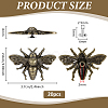 20Pcs Zinc Alloy Bees Decorative Rivets FIND-PH0062-14AB-2
