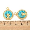 Brass Micro Pave Cubic Zirconia with Synthetic Opal Pendants KK-D096-05A-03-3