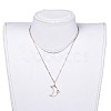 Pendant Necklace and Dangle Stud Earring Jewelry Sets SJEW-JS01084-01-6