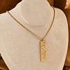 304 Stainless Steel Clear Cubic Zirconia Rectangle Constellation Pendant Necklaces for Women Men NJEW-S435-01G-I-2