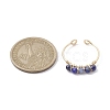 Copper Wire Wrapped Natural Lapis Lazuli Open Ring RJEW-JR00630-03-3