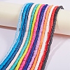 18 Strands 18 Colors Flat Round Handmade Polymer Clay Beads Strands CLAY-SZ0001-77-3