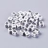 Acrylic Horizontal Hole Letter Beads PL37C9308-B-1